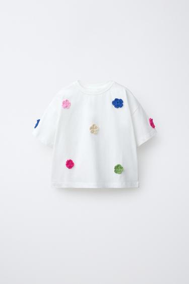 HAUT À FLEURS EN CROCHET - Blanc cassé de Zara - Image 0