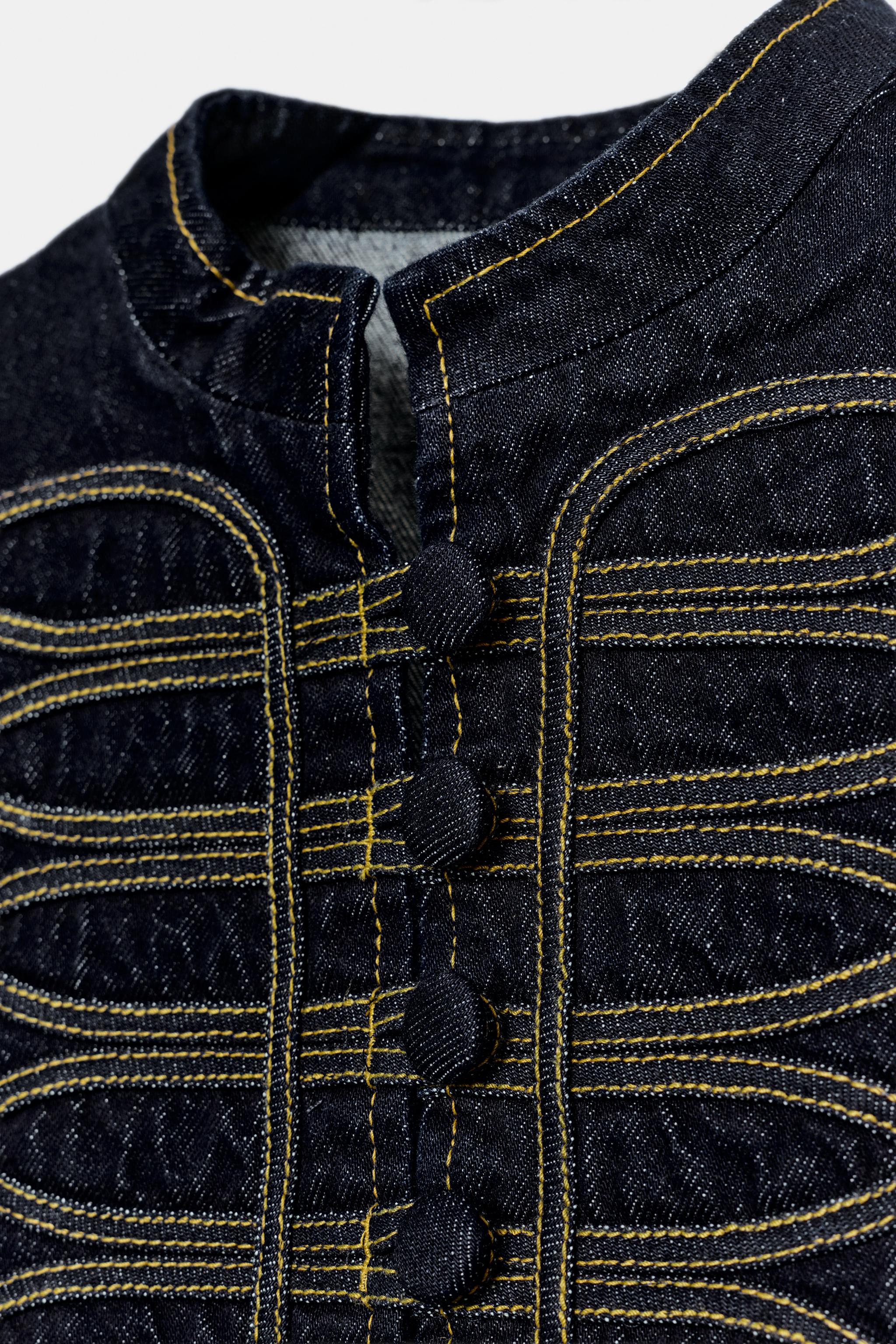 ZW COLLECTION TOPSTITCH FIREMAN CLASP DENIM VEST