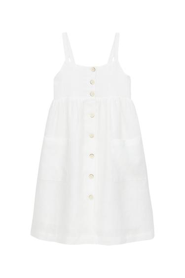 BUTTONED LINEN DRESS