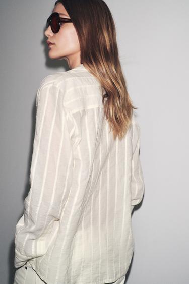 CHEMISE À RAYURES ZW COLLECTION - Écru de Zara - Image 2