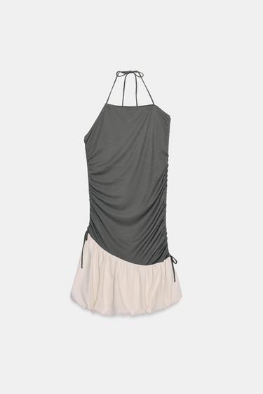 ROBE BIMATIÈRE BALLON - Gris / Beige de Zara - Image 3
