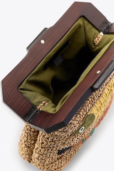 RAFFIA BAG WITH FISH EMBROIDERY - camel by Zara - Image 6