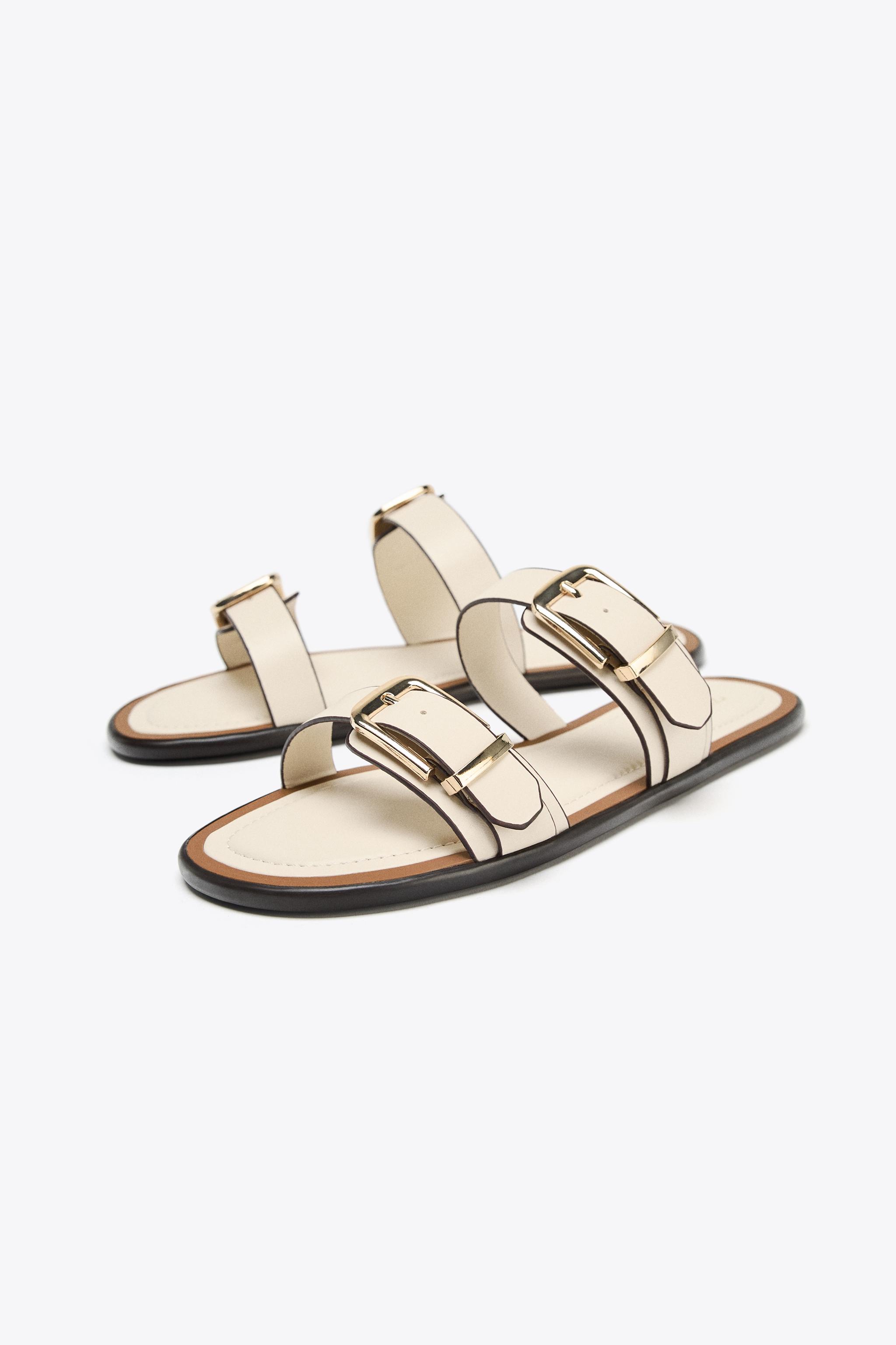ダブルストラップバックルサンダル - エクリュ | ZARA Japan / 日本