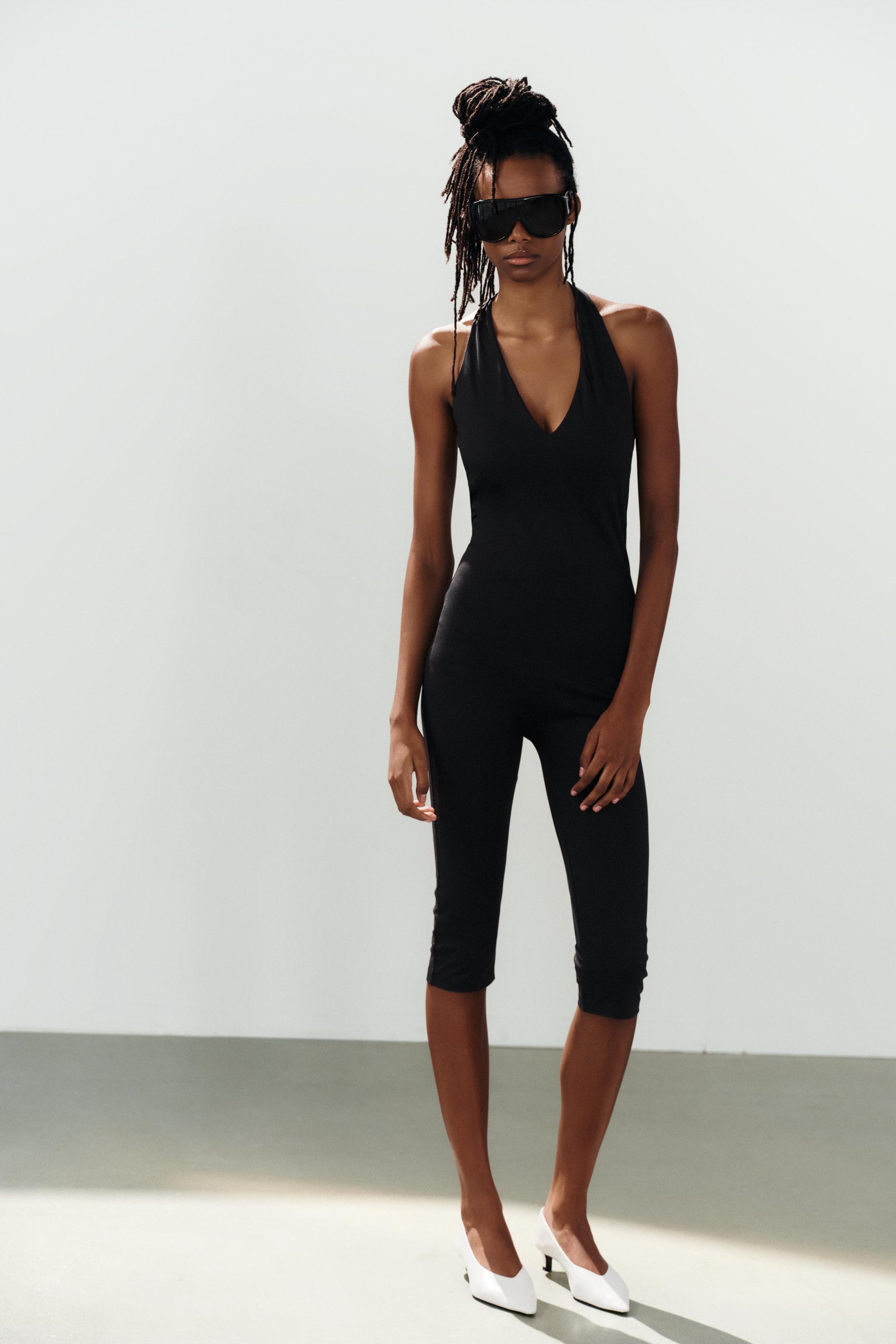 Женские комбинезоны Zara POLYAMIDE HALTER JUMPSUIT — фото 3