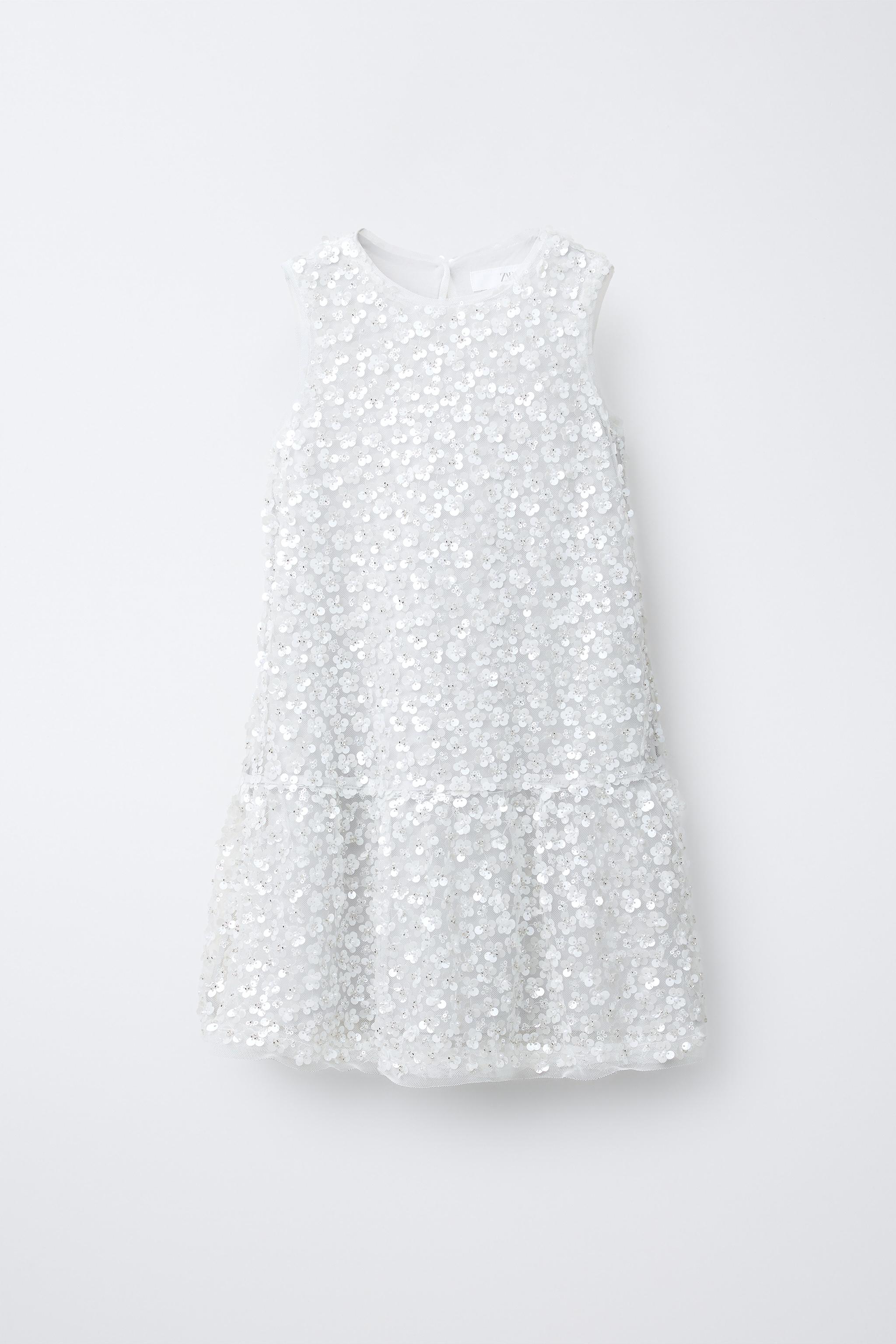 スパンコールワンピース - ホワイト | ZARA Japan / 日本