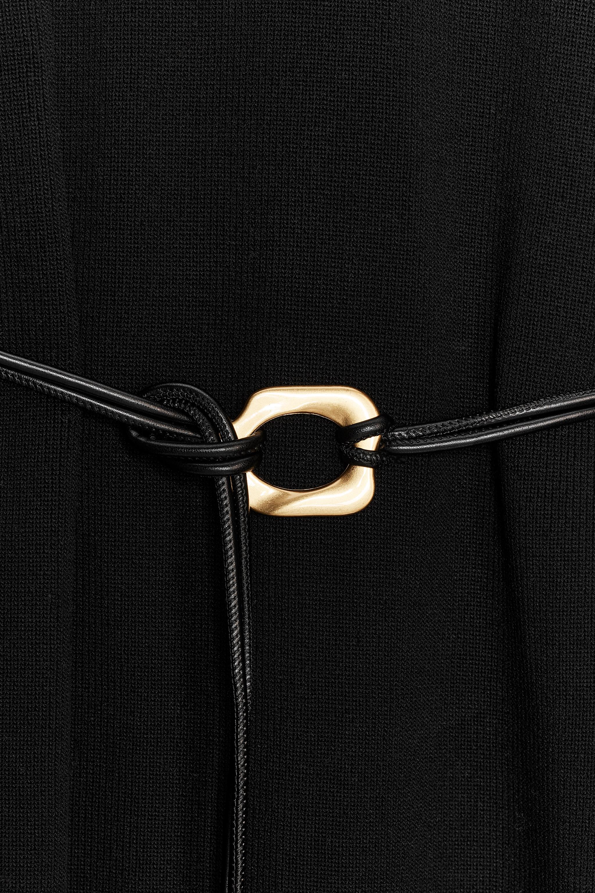 Zara - Knit Belted Dress - Black - L - Woman