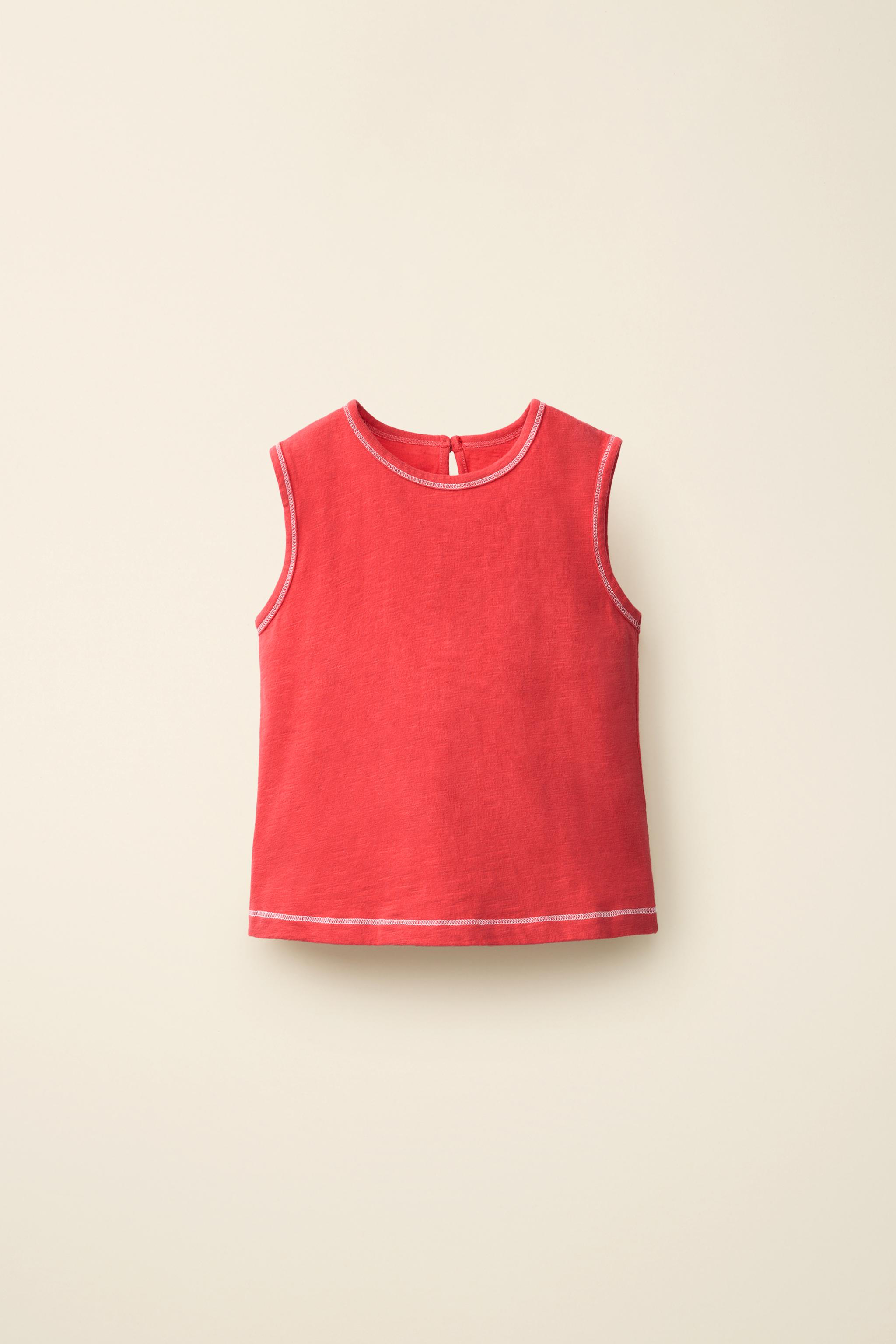 TOPSTITCHED T-SHIRT CREATED BY CARAMEL LONDON X ZARA - Red | ZARA