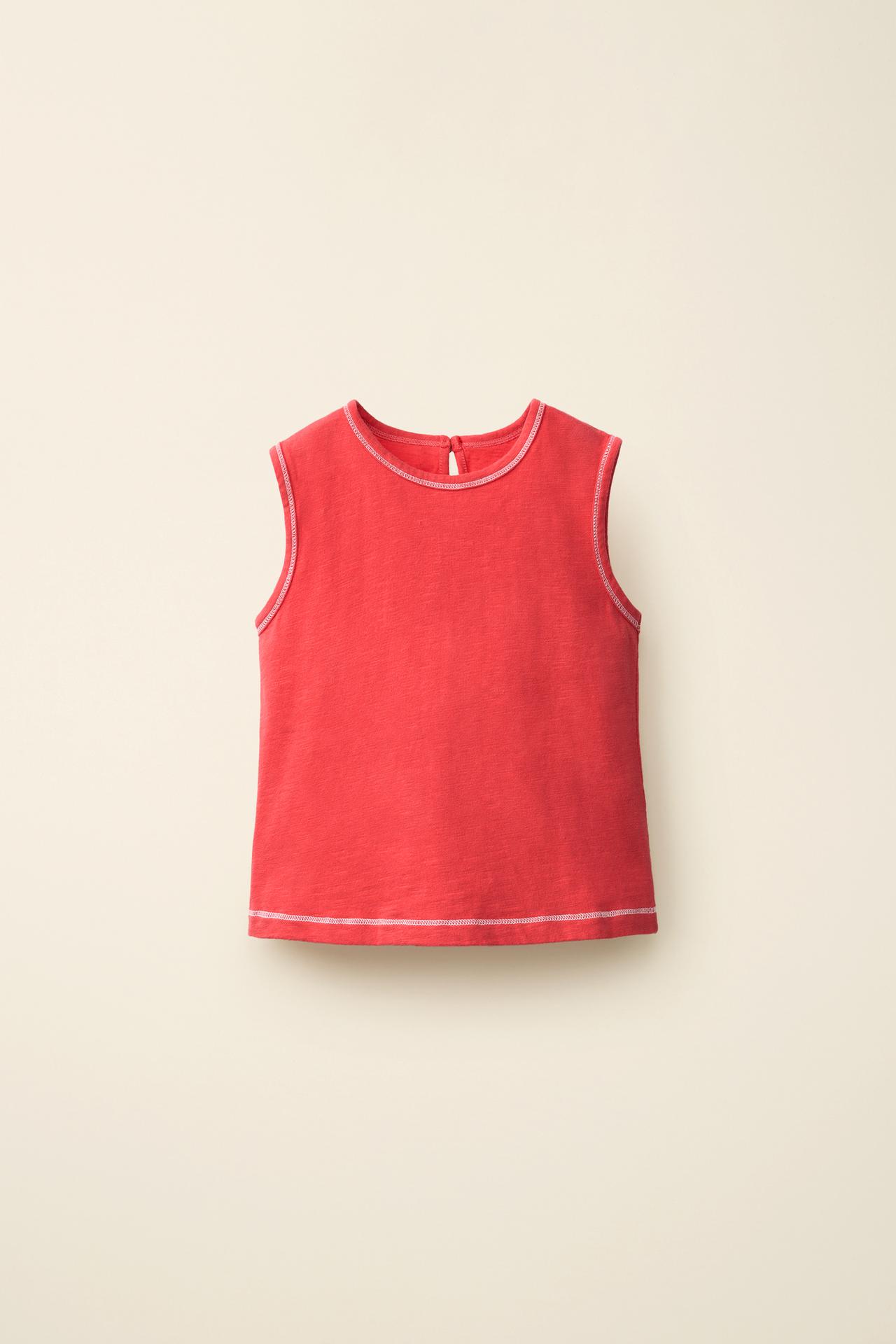 TOPSTITCHED T-SHIRT CREATED BY CARAMEL LONDON X ZARA — Red