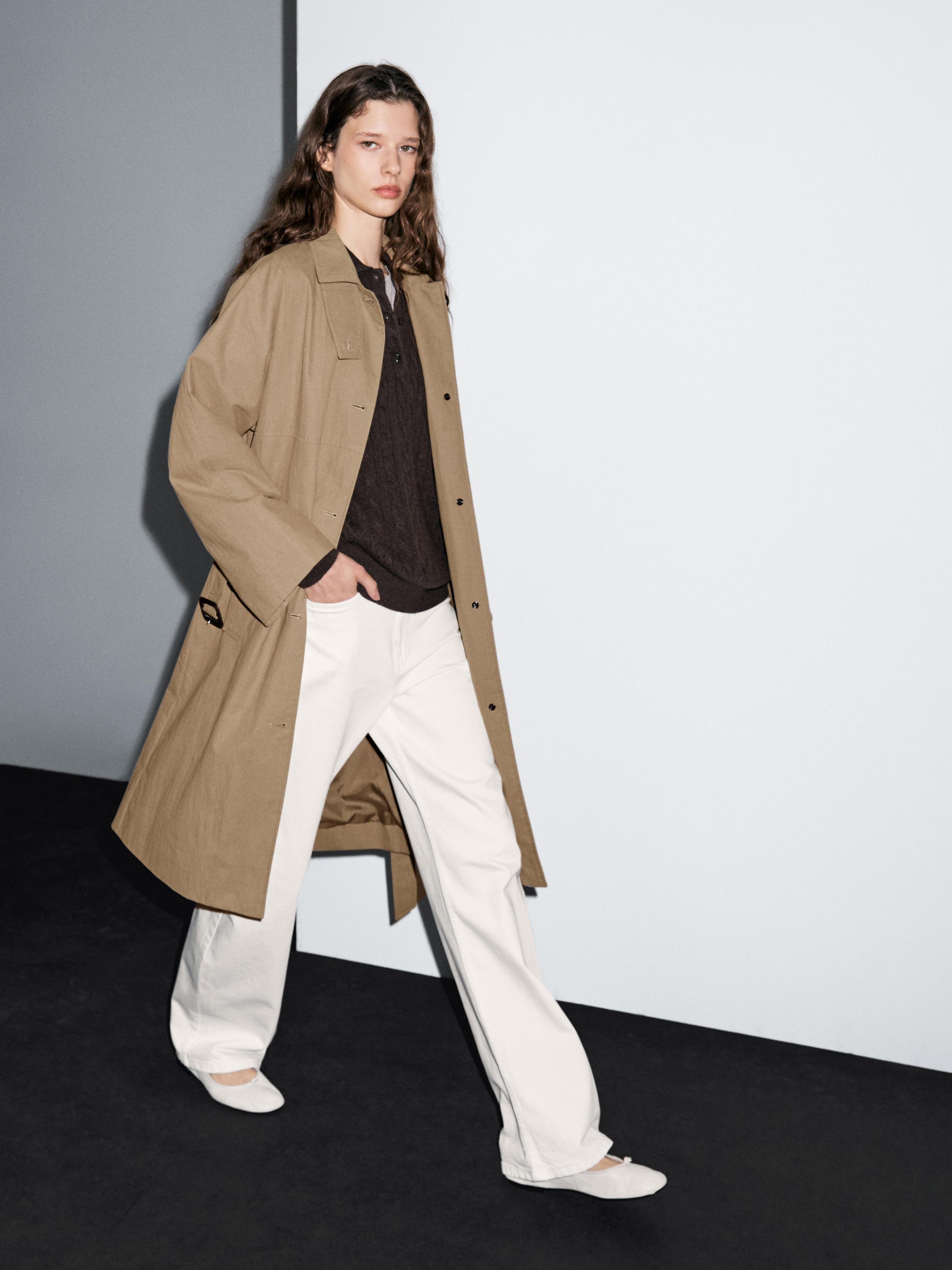 Cotton blend trench coat