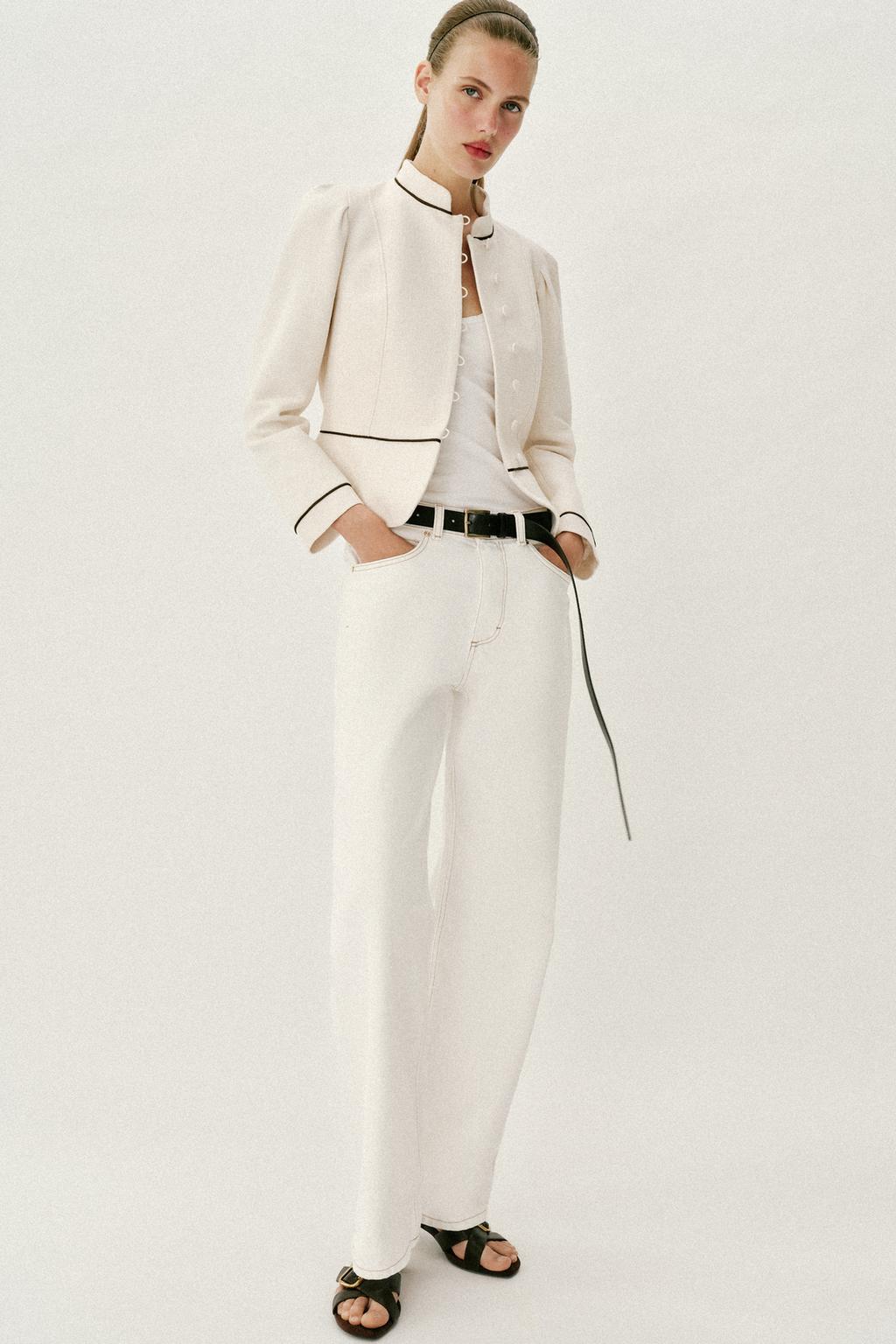 TAILORED CONTRAST PIPING BLAZER - image 2