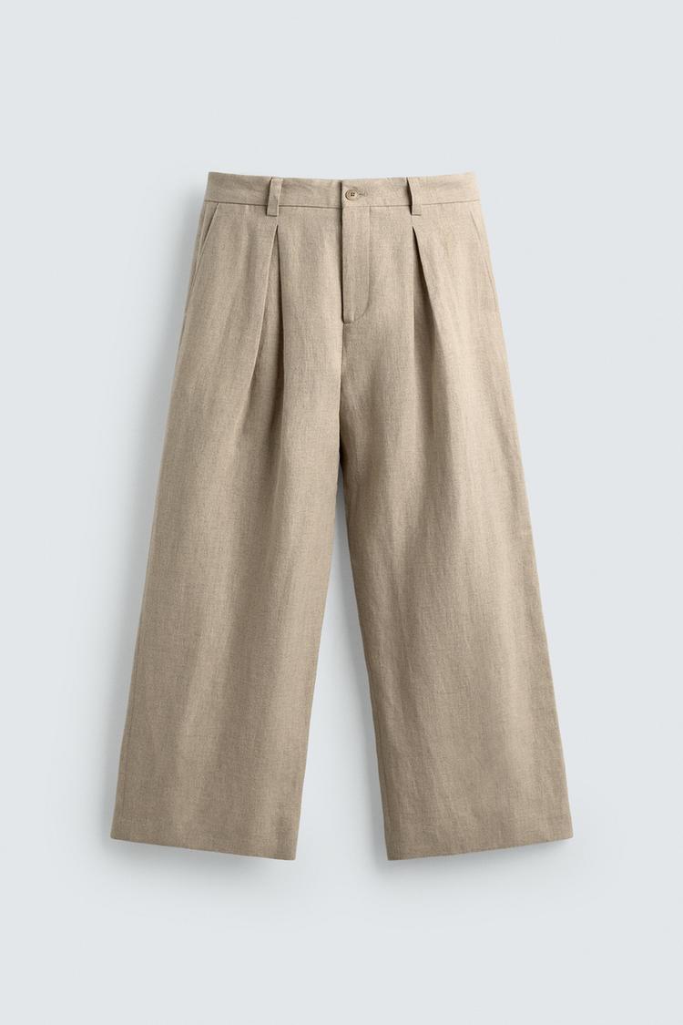 ZARA RELAXED FIT PLEATED SUIT TROUSERS