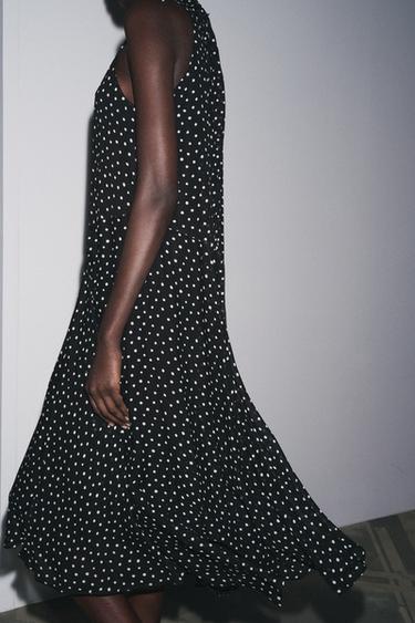 ZW COLLECTION HALTER POLKA DOT DRESS - Black / White by Zara - Image 2