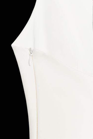 Zara STRETCH PEPLUM TOP - Oyster-white