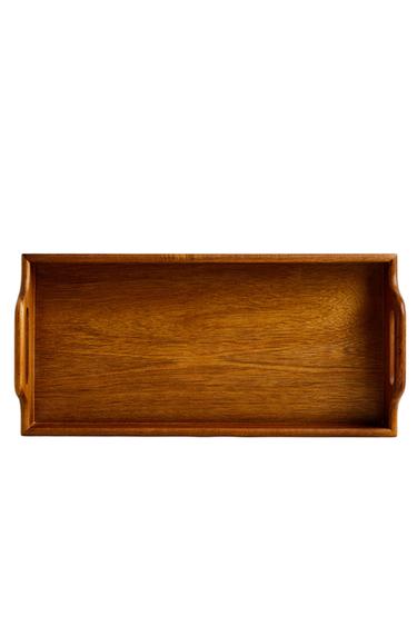 WOODEN TRAY WITH HANDLE - Light beige by Zara