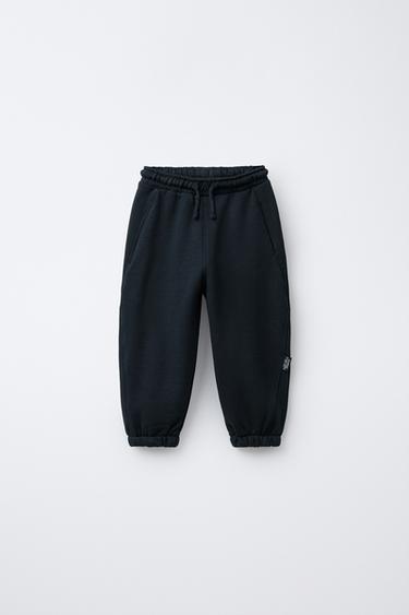 JOGGING TROUSERS WITH LABEL - Navy blue by Zara - Image 0