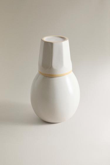 SERVICE DE NUIT BOUTEILLE ET TASSE CÉRAMIQUE - Écru de Zara