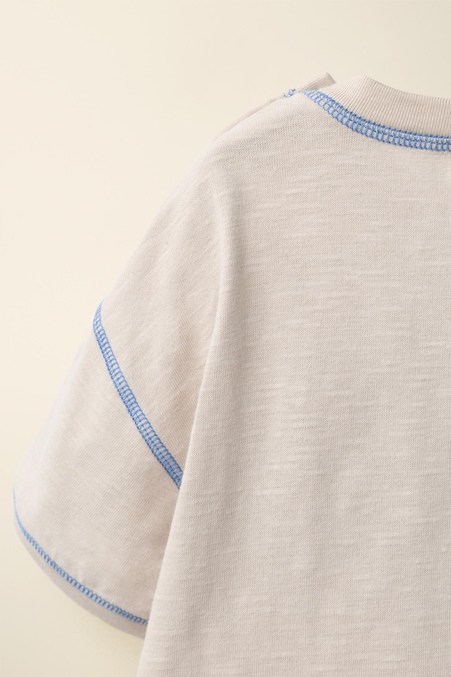 Детская футболка Zara Topstitched T-SHIRT Created BY Caramel London, цвет: Бежевый — фото 4