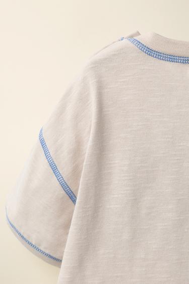 T-SHIRT SURPIQÛRES CRÉÉ PAR CARAMEL LONDON X ZARA - Beige de Zara - Image 3