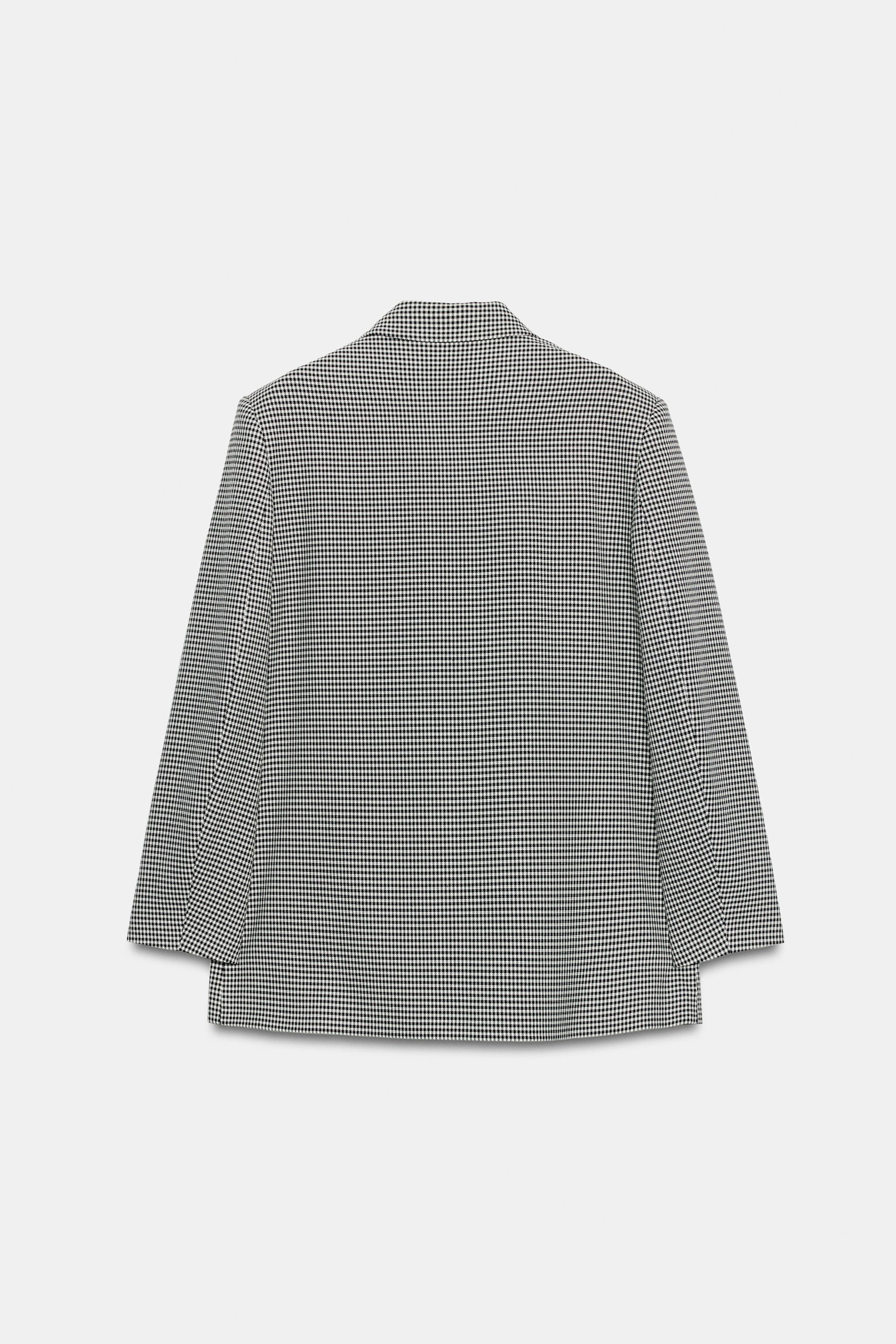 Zara KAZAYAĞI DESENLİ OVERSIZE KRUVAZE BLAZER görsel 6