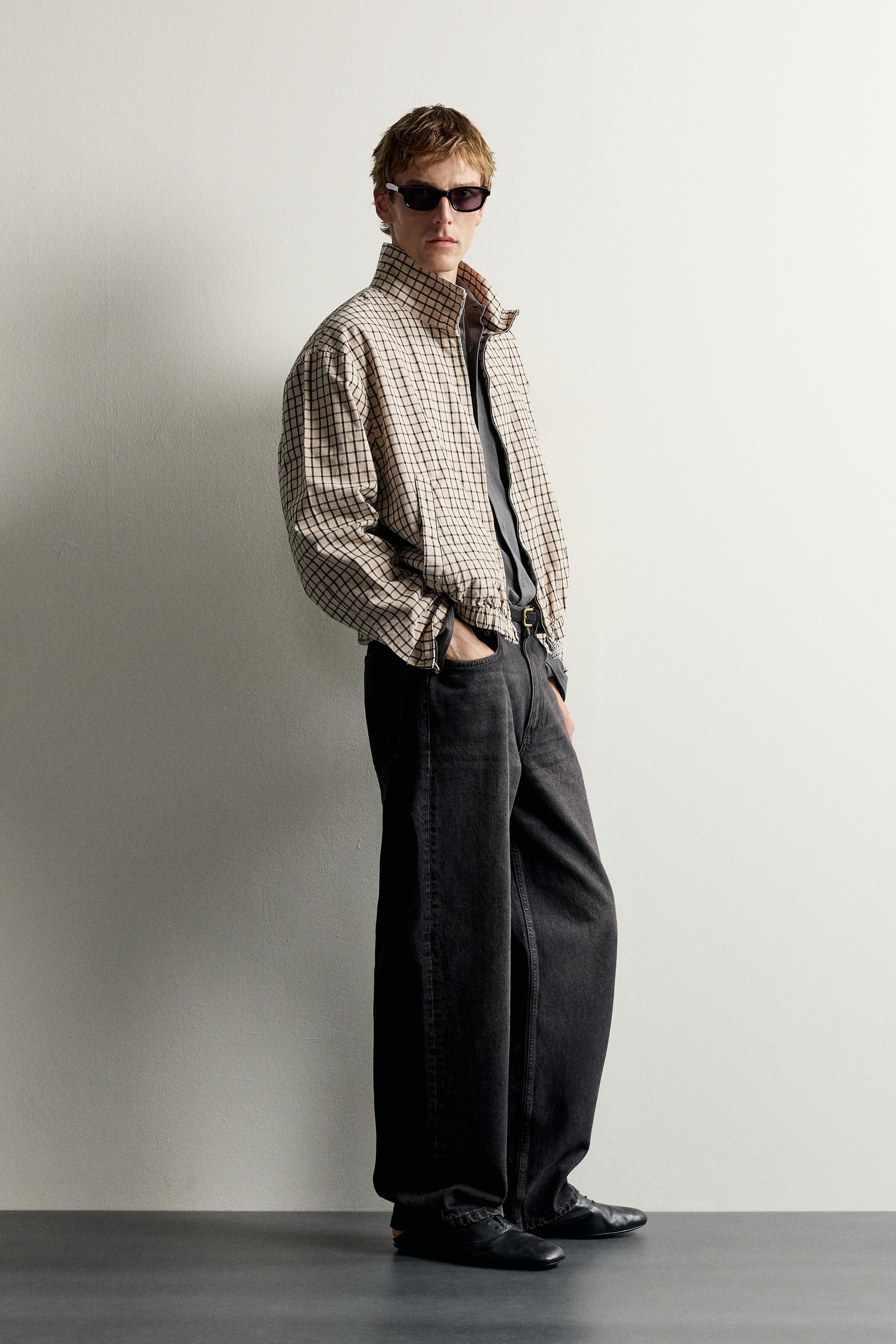 Мужские куртки Zara CHECKED CROPPED FIT JACKET — фото 4