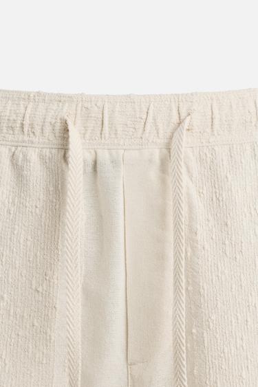 BERMUDA STRUCTURE JACQUARD - Blanc cassé de Zara - Image 8