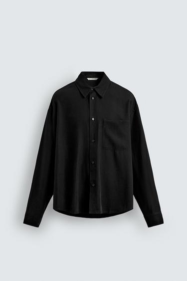 RELAXED FIT FLOWY SHIRT - Black by Zara