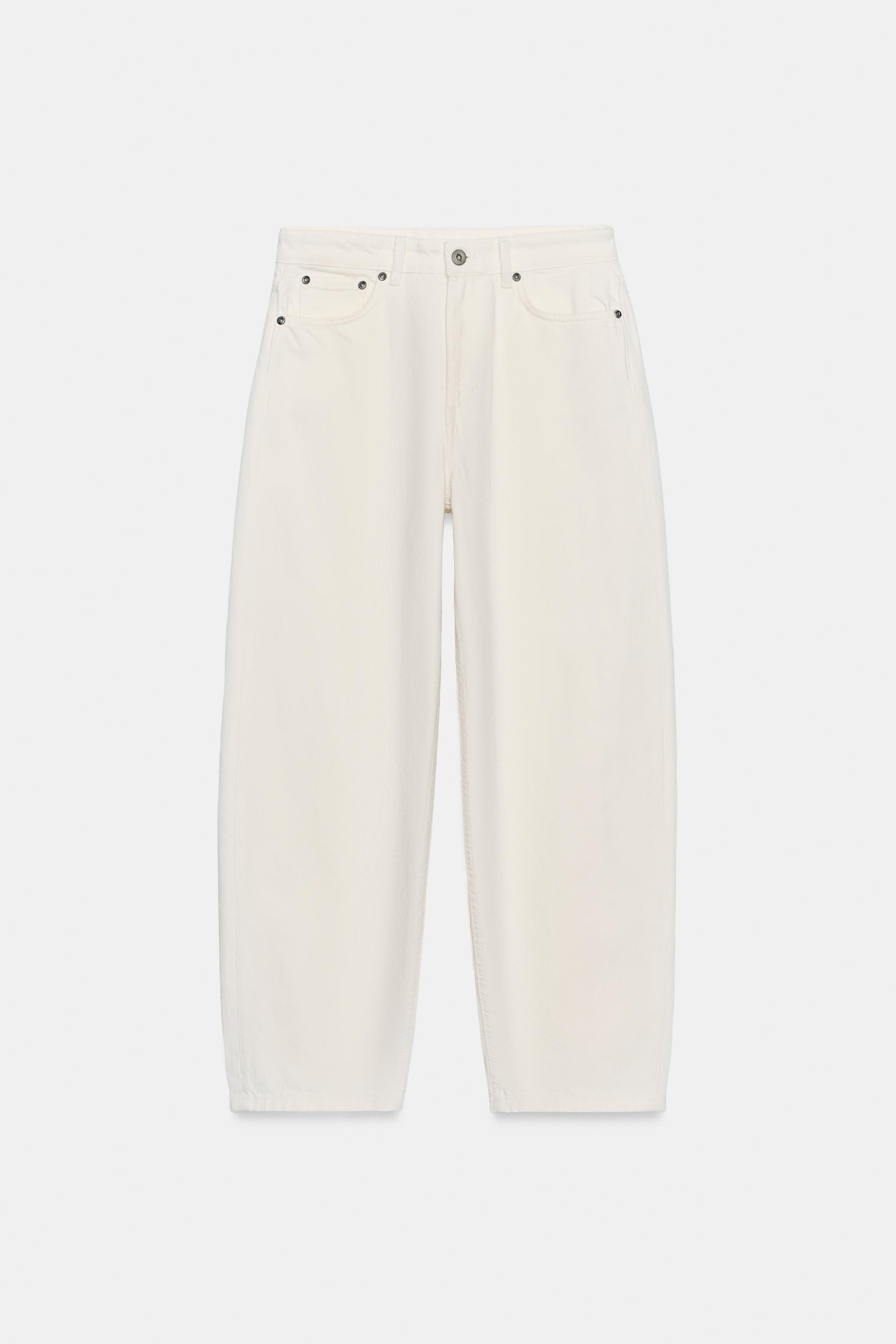 Женские джинсы Zara ZW COLLECTION TAPERED MID-RISE JEANS — фото 5