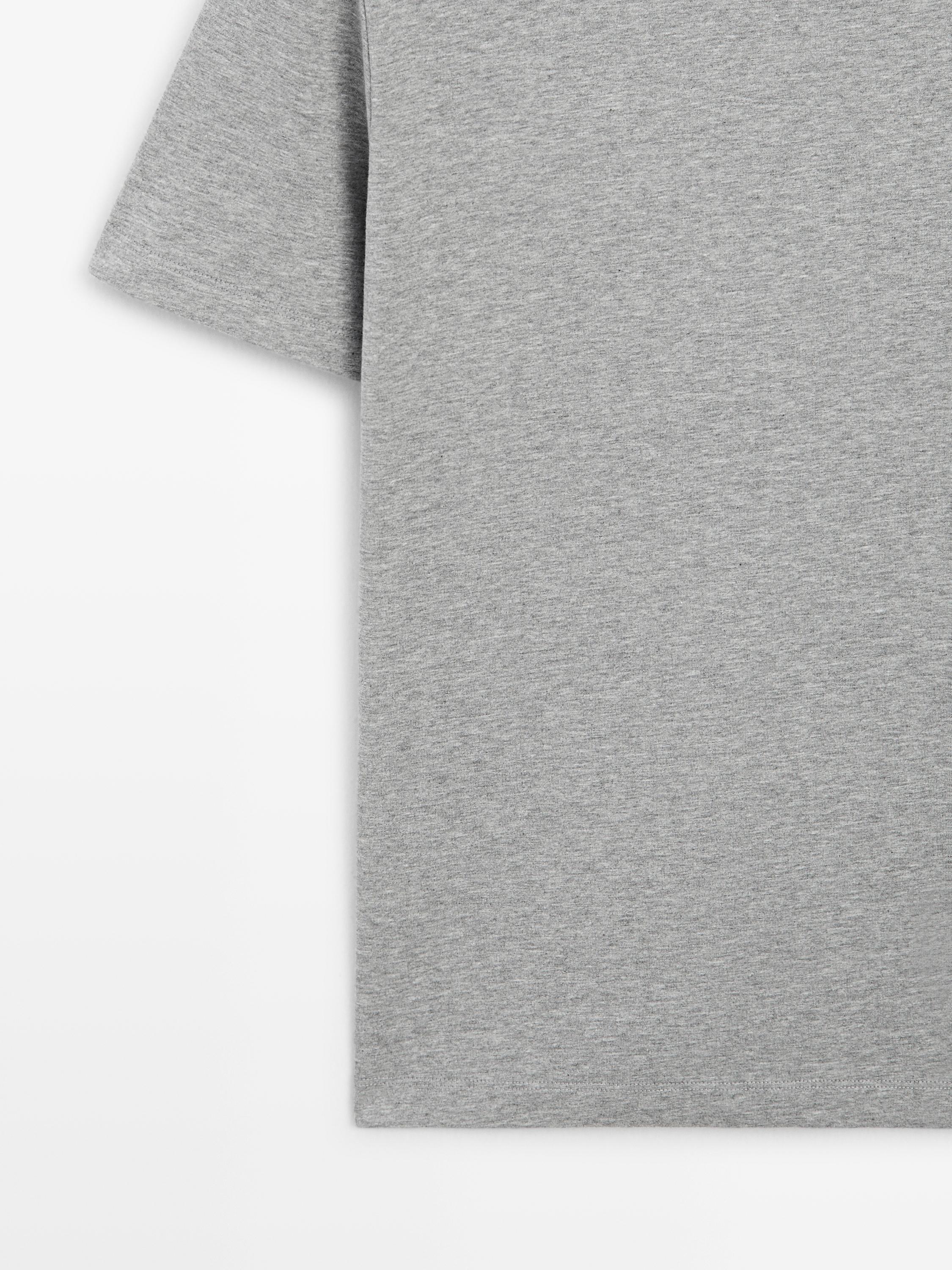 T-shirt manches courtes chiné en coton