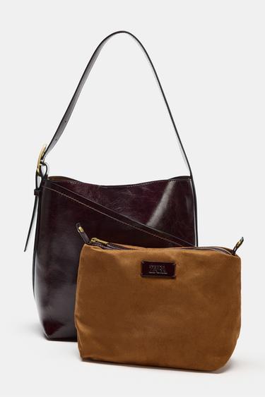 SAC PORTÉ ÉPAULE POCHE ASYMÉTRIQUE - Bordeaux de Zara - Image 4