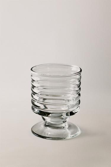RAISED LINE WINE GLASS - Transparent by Zara