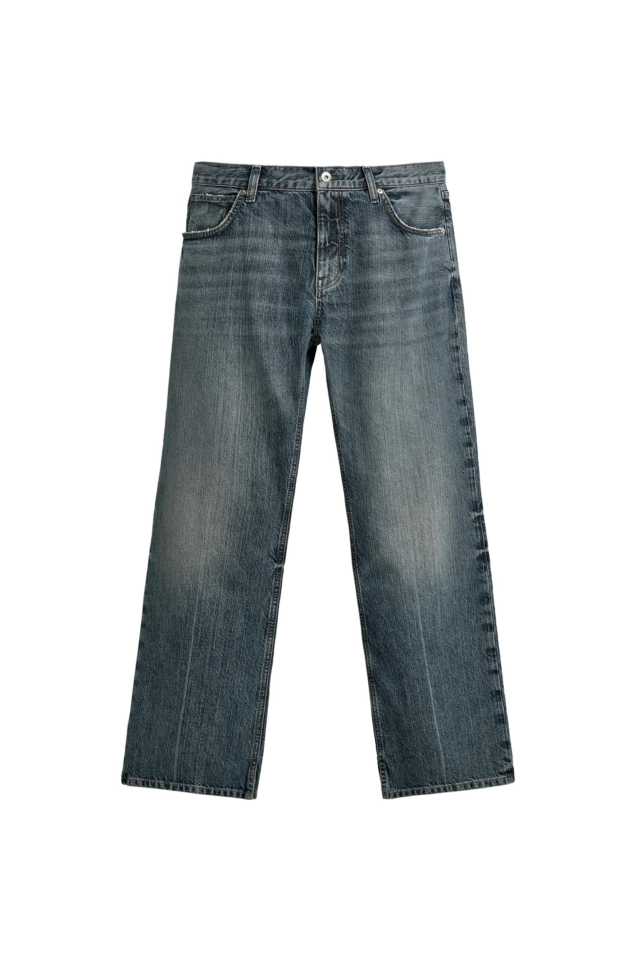 STRAIGHT FIT BOOTCUT SLIT JEANS - Ink blue | ZARA United States