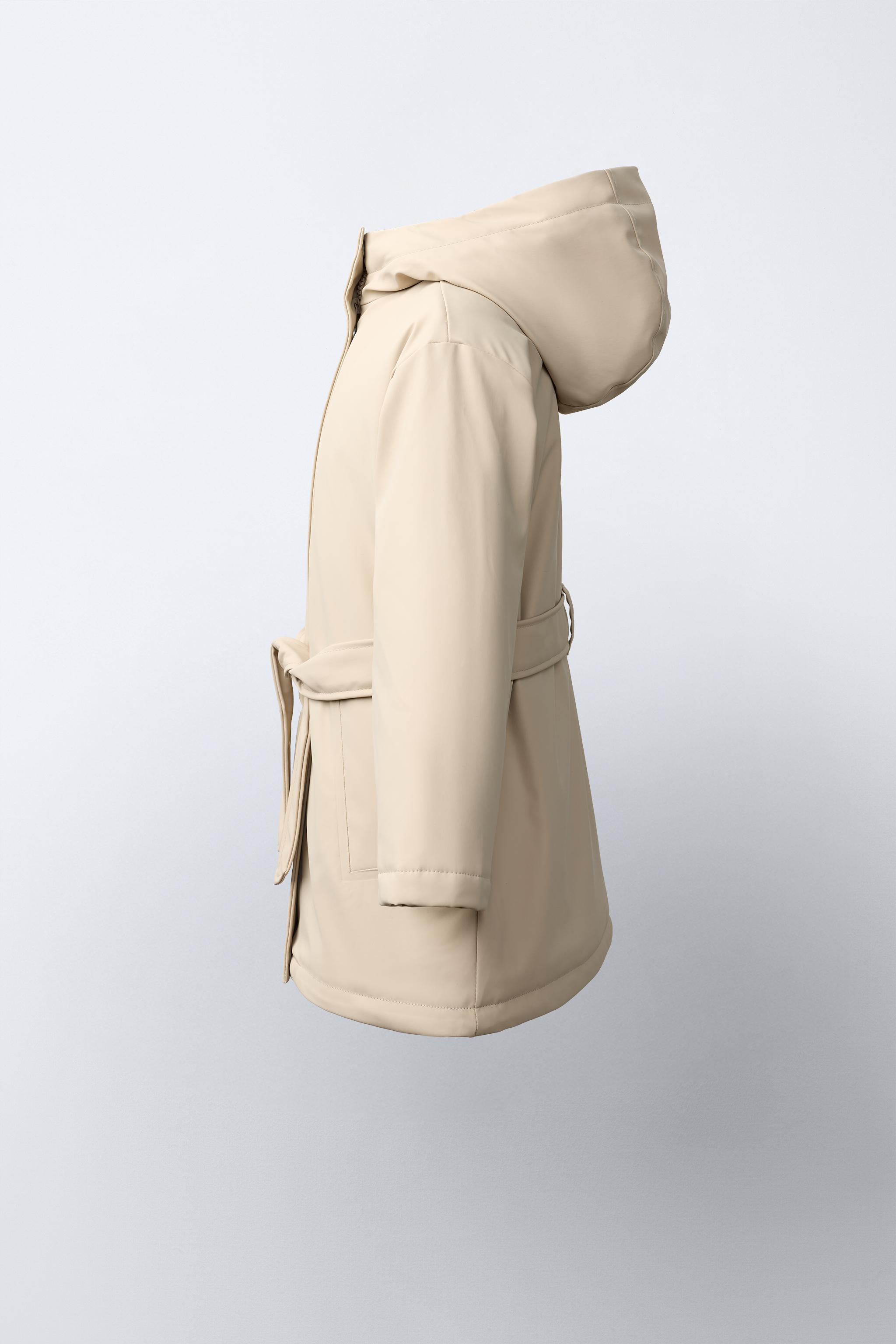 RUBBERIZED WATER-REPELLENT BELTED RAINCOAT