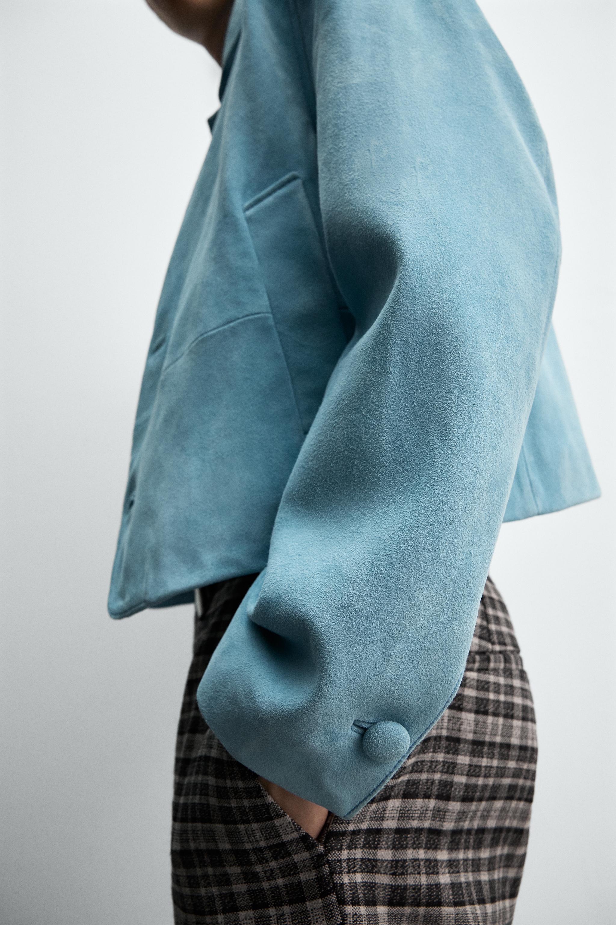 ZARA トップステッチスエードジャケット X HARRY LAMBERT レザー スエード ジャケット HARRY LAMBERT FOR ZARA X DISNEY