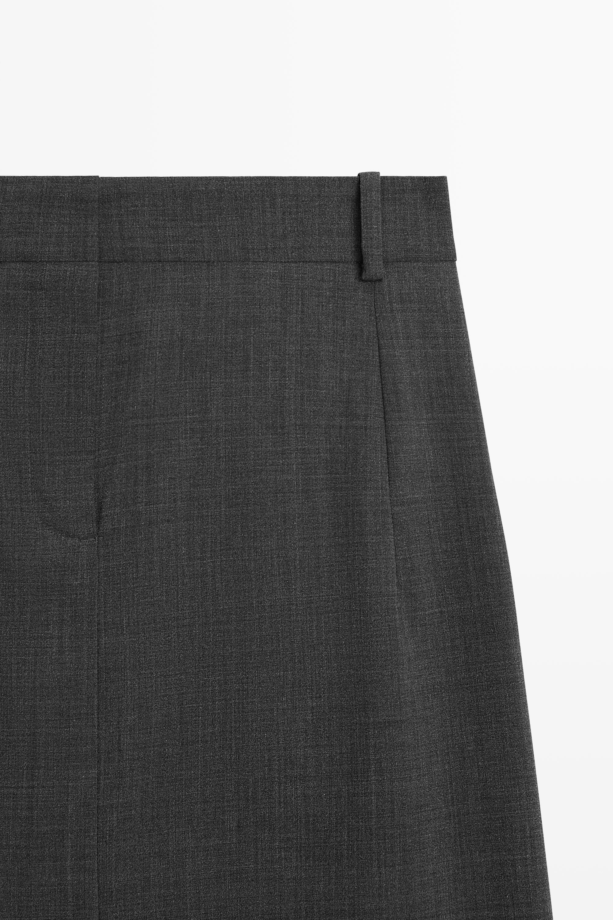 Straight wool-blend midi skirt