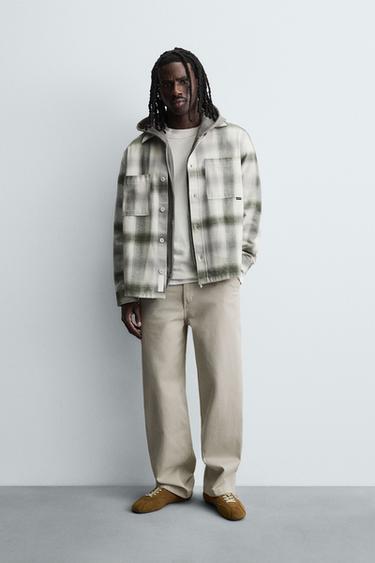 CHECK FLANNEL SHIRT - Green / Ecru by Zara