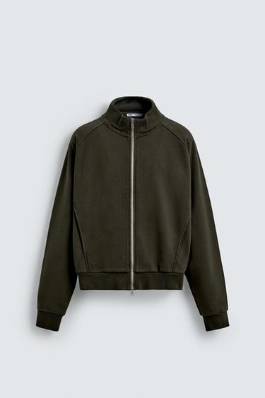 SUDADERA RELAXED FIT LAVADO - Khaki de Zara