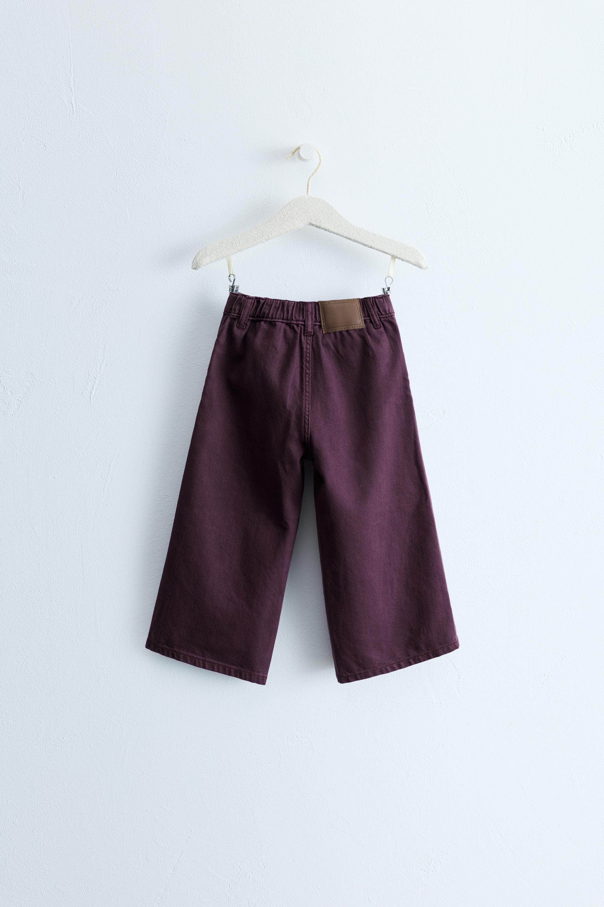 Детские джинсы Zara TIMELESS - WIDE LEG TWILL PANTS — фото 3