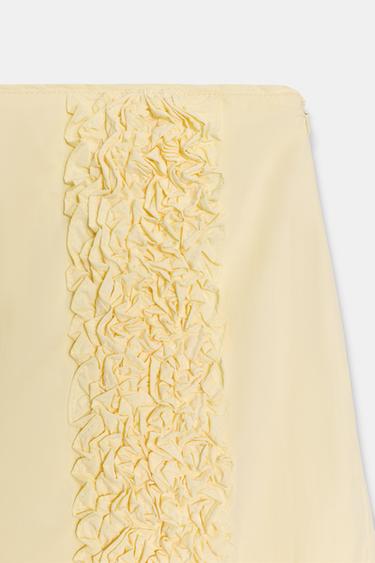 JUPE À VOLANTS EN RELIEF - Jaune clair de Zara - Image 5