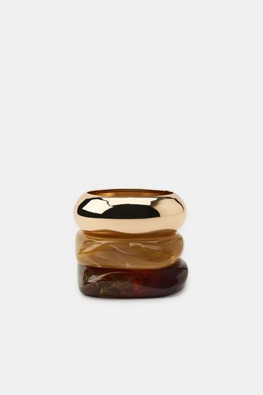 LOT DE 3 BRACELETS RIGIDES - Marron de Zara - Image 2