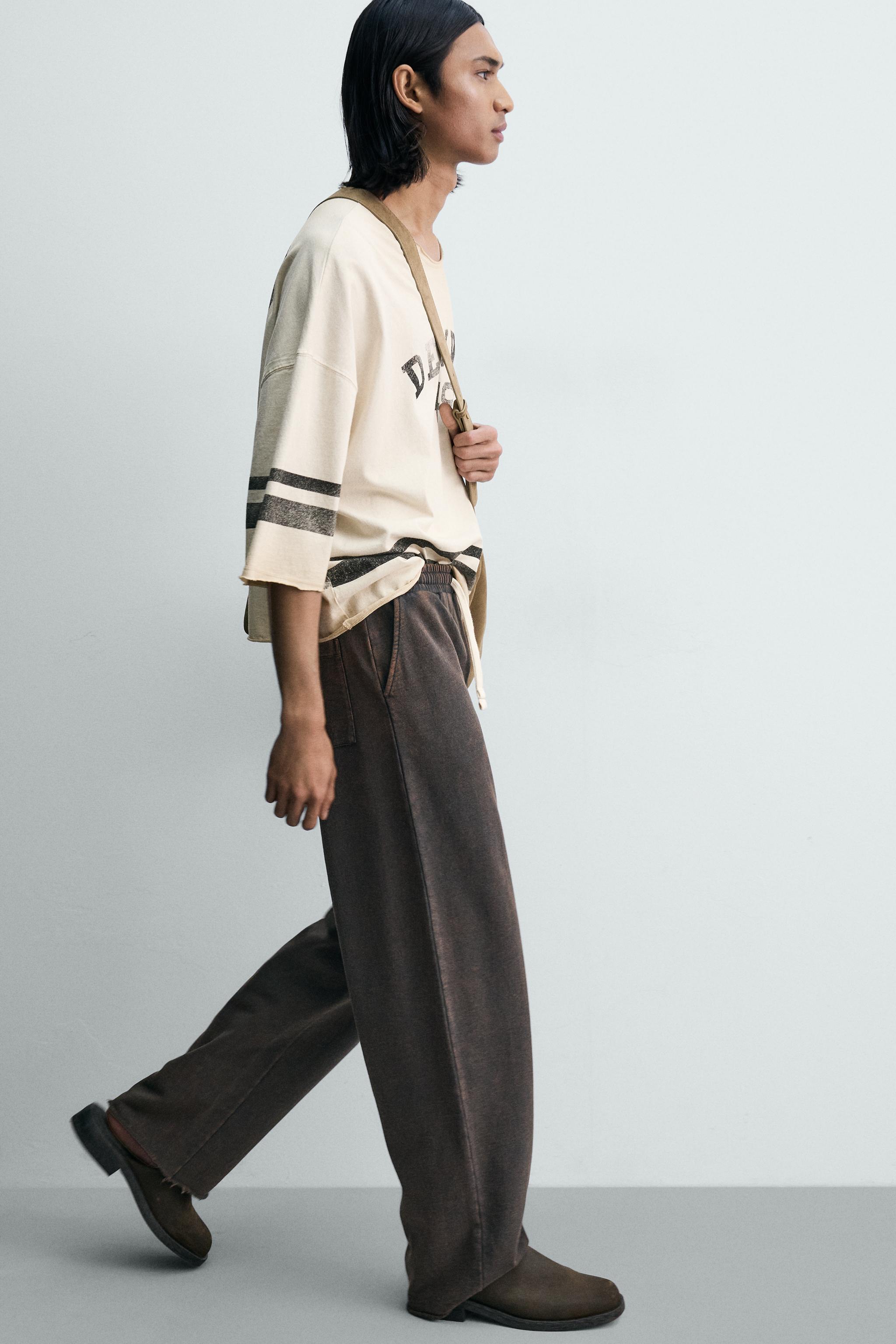 PANTALON JOGGING COUPE DROITE DÉLAVÉ