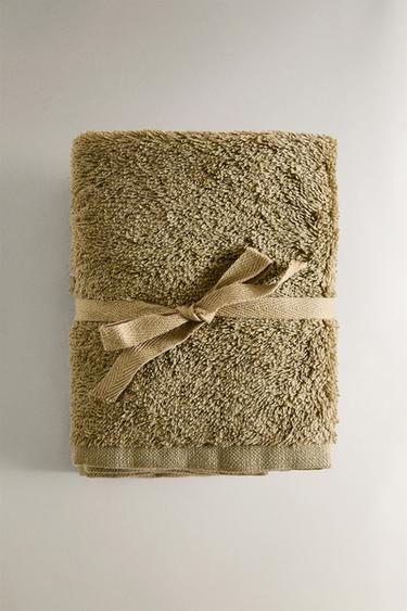 Zara PACK OF COTTON HAND TOWELS (PACK OF 3) - Light khaki - Image 0