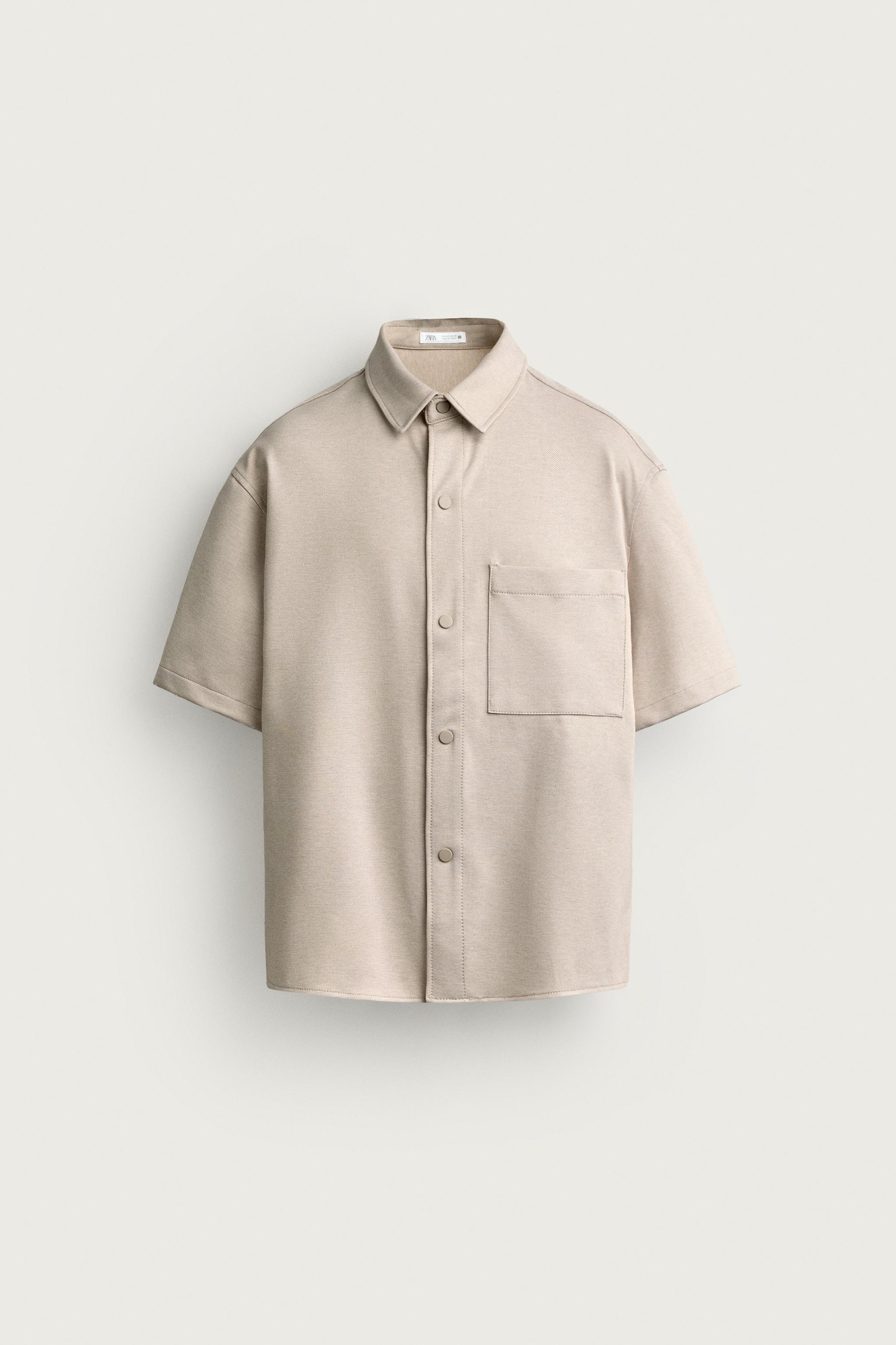 COMFORT NON-IRON OVERSHIRT — Light tan
