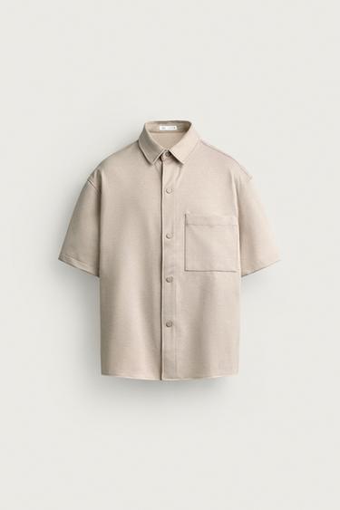 КУРТКА-РУБАШКА NON-IRON КОМФОРТНОЙ ПОСАДКИ — СВЕТЛЫЙ РЫЖЕВАТО-КОРИЧНЕВЫЙ от Zara