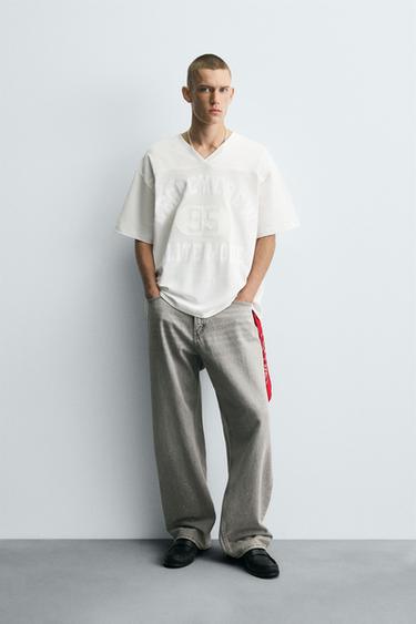 Zara COMBINATION TEXT T-SHIRT - White