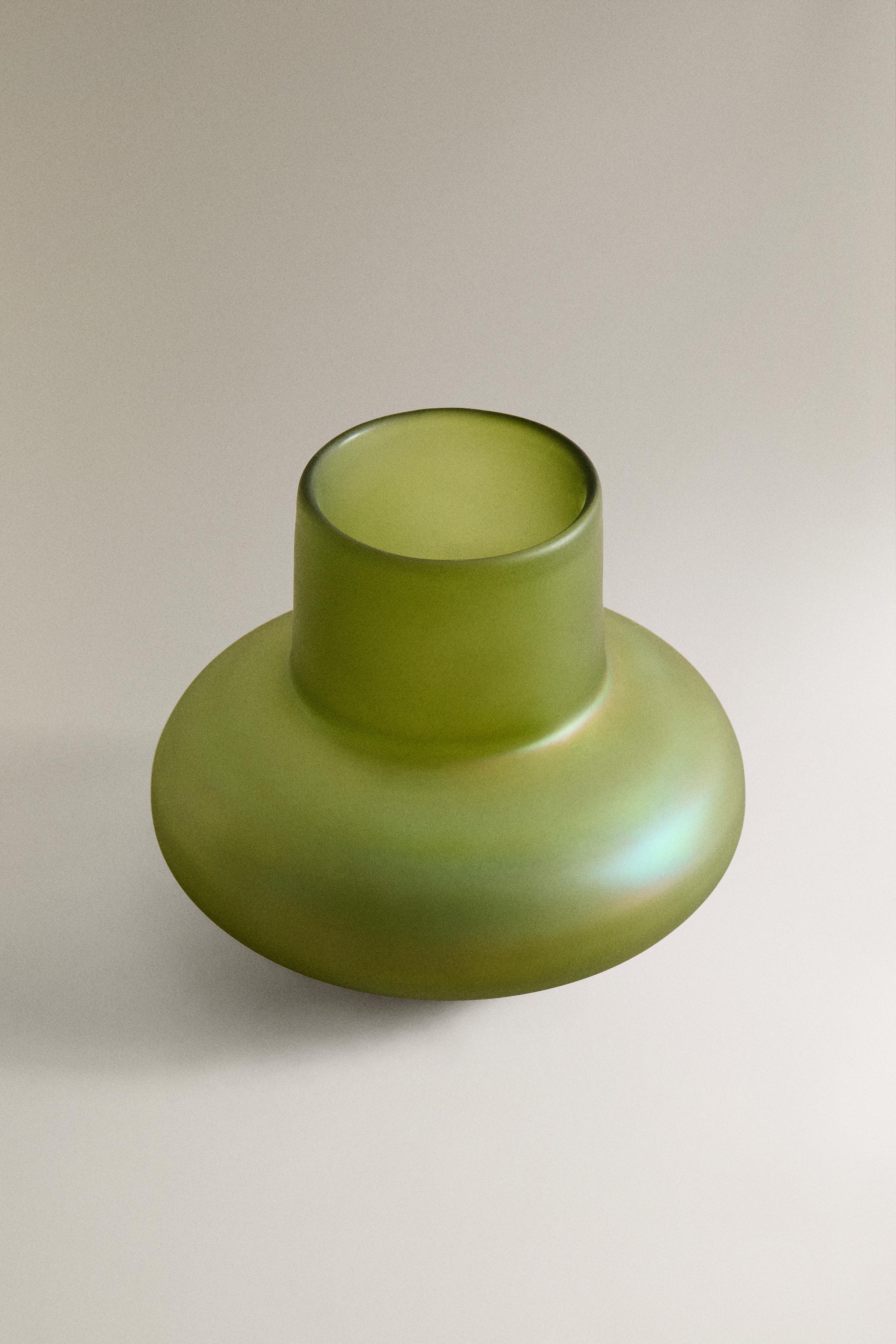 SMALL IRIDESCENT GLASS VASE I COLIN KING - Green | ZARA United States