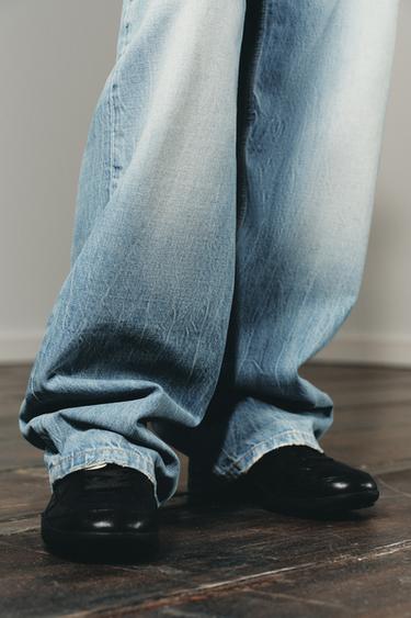 JEAN TRF WIDE LEG TAILLE MI-HAUTE - Bleu délavé de Zara - Image 3