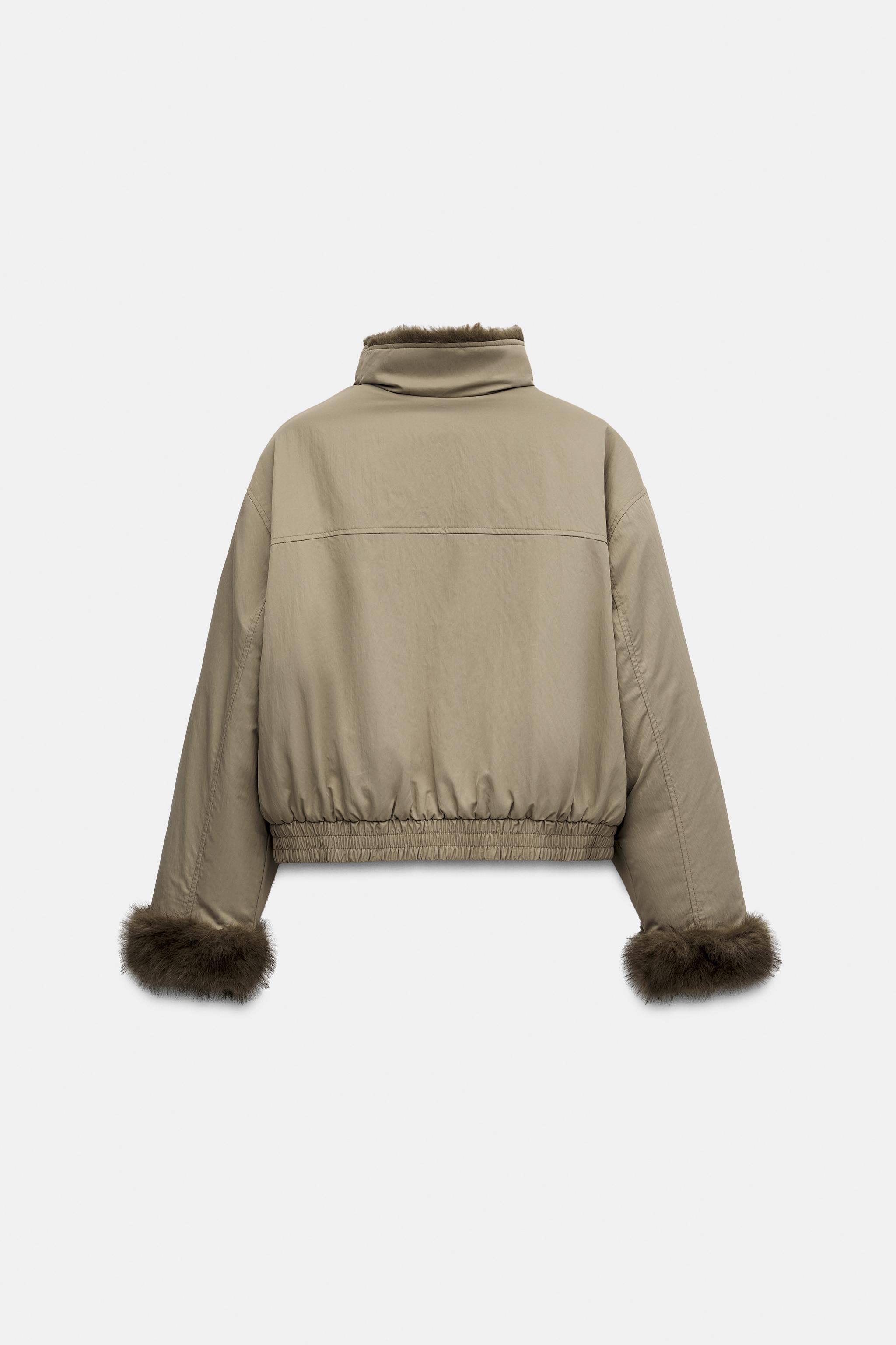 VESTE RÉVERSIBLE EFFET FOURRURE