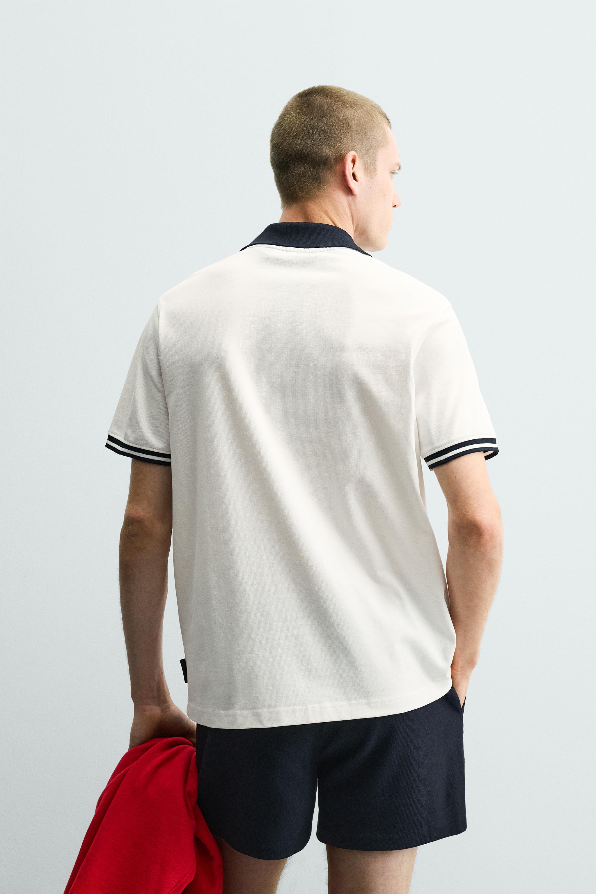 Мужские рубашки Zara USA 94 FIFA WORLD CUP™ FIFA CLASSICS CONTRAST POLO SHIRT — фото 3