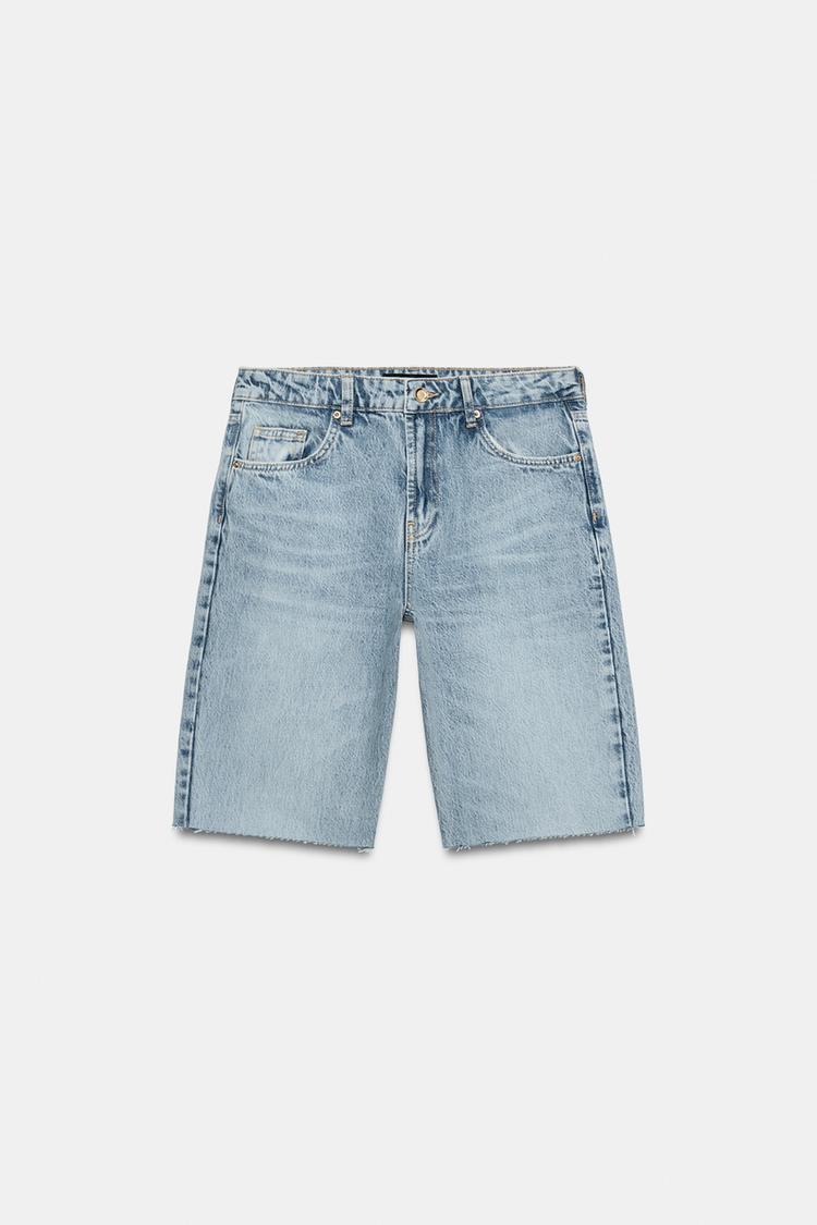 Z1975 MID-RISE DENIM SHORTS — Mid-blue