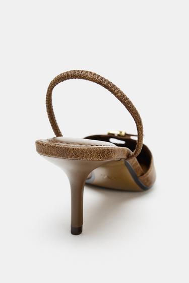 CHAUSSURES OUVERTES À L'ARRIÈRE AVEC BOUCLE - Marron de Zara - Image 4